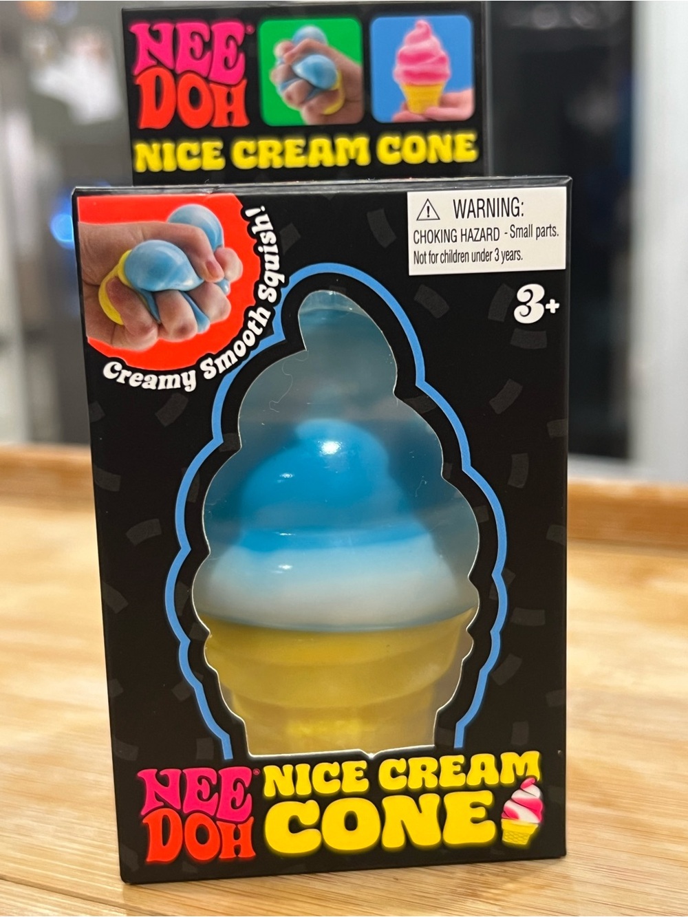 🩵 Authentic NeeDoh Nice Cream Cone Squishy Toy-Blue 🍦 ✨